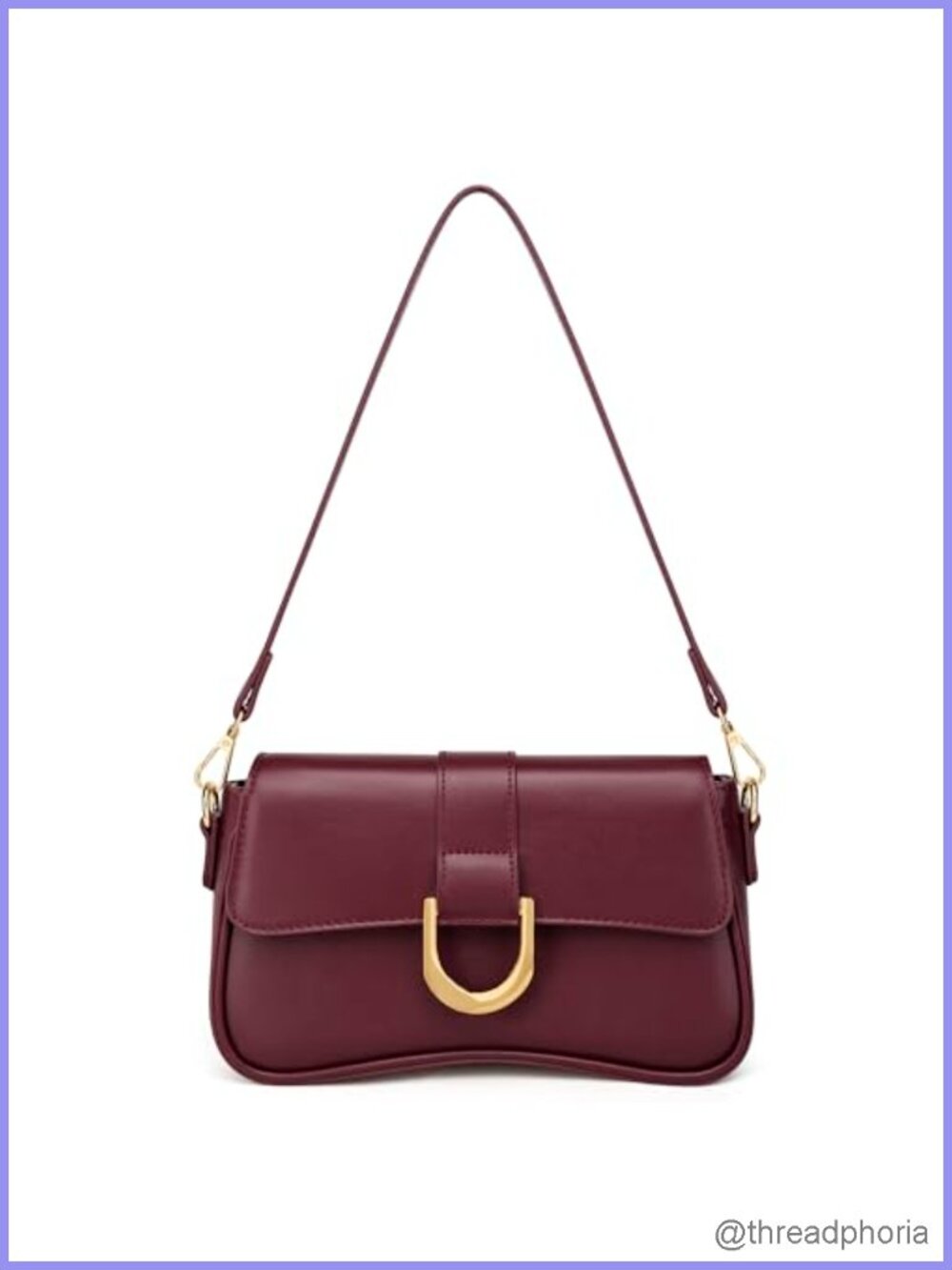 Vegan Leather Hobo Bag Women Small Cute Retro Underarm Clutch Removable Strap